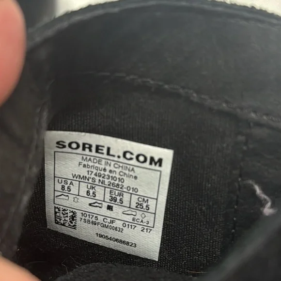 SOREL Farah Black Suede Ankle Boots Block Heel NL2682 Size 8.5 EUC - Picture 8 of 10